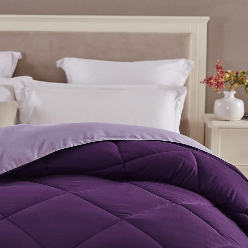 Seward Park King Size Light Purple Comforter Plum Lavender Reversible Lightweight Girls Cooling Bedding Bedspread All Season Fall Blanket - Image 2
